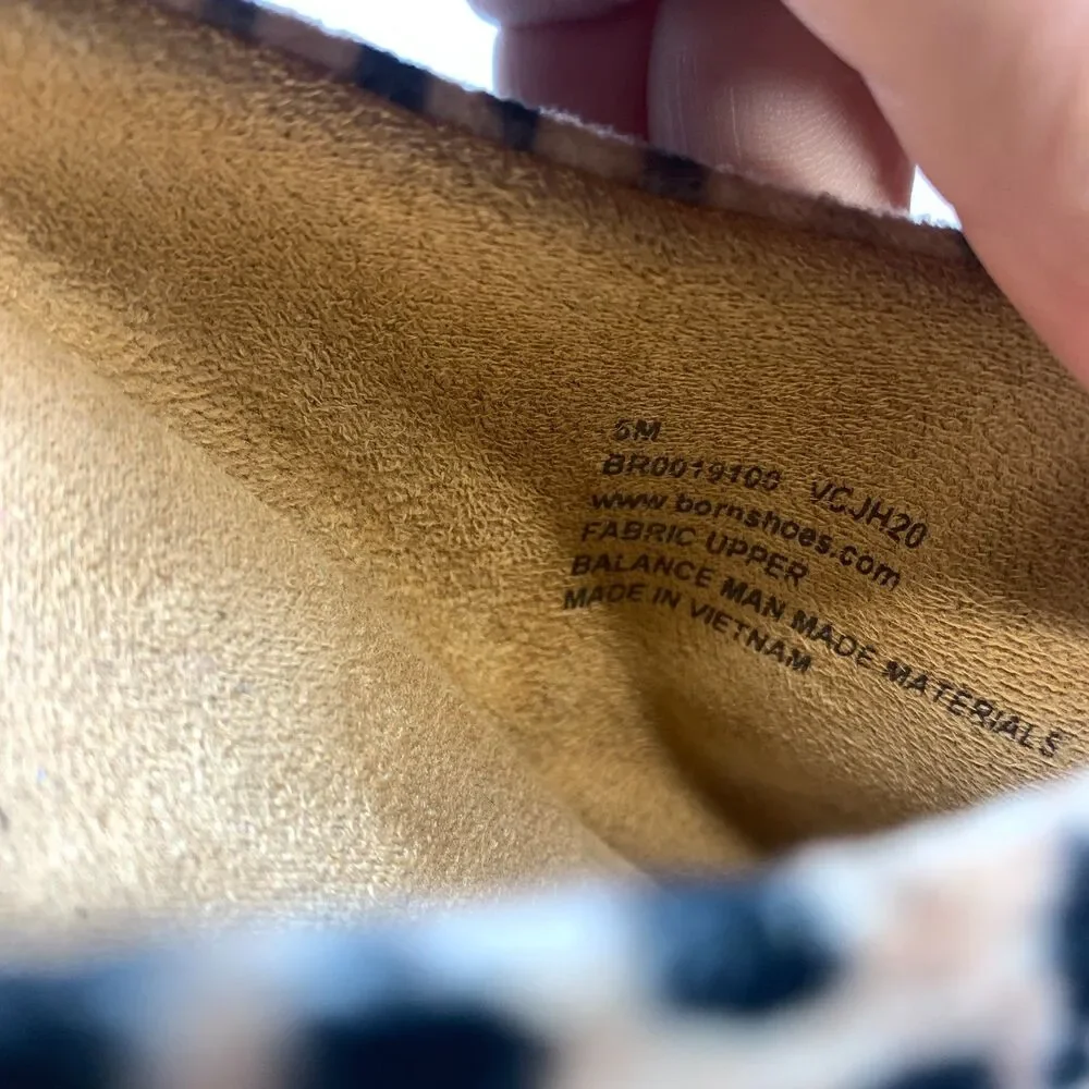 Born‎ Zen Mules Women's Size 5M Brown Cheetah Print Fierce Slip On Shoes